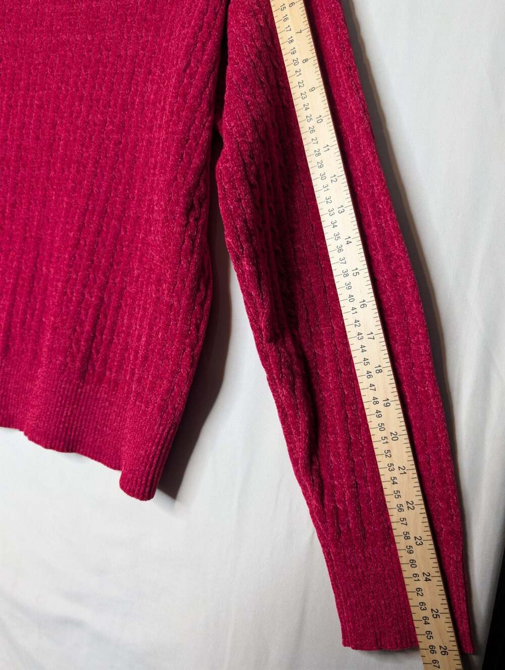 Calvin Klein Womens Red Chenille‎ Knit Crewneck Sweater Size M - Picture 7 of 8